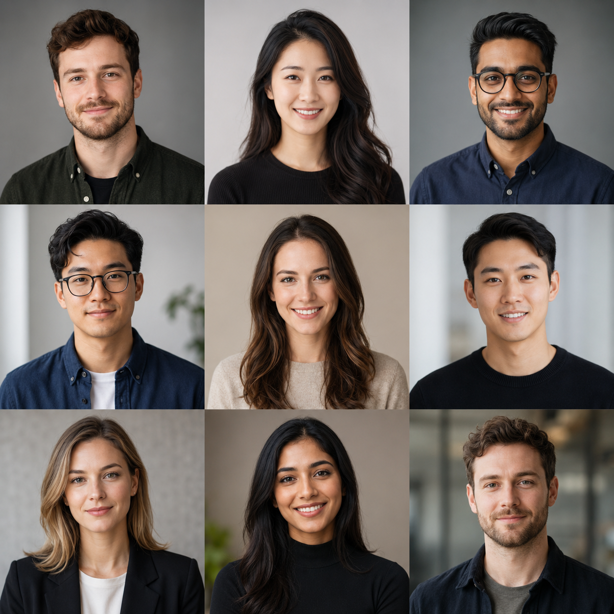 Synthetic candidate portraits flowing into evidence-backed review packets